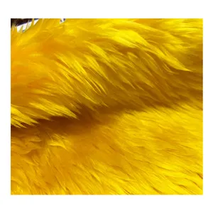 Golden Color Boa Faux Fur Fabric Long Pile 30/35mm Wholesale Knitted Minky plain Toy Plush Fabric Thailand Textile