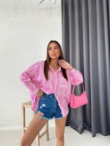 Custom Fall New Streetwear Lady Top Camisa de gran tamaño Casual Manga larga Tamaño libre Botón Abajo Blusas y camisas de mujer Azul - Product Image 4