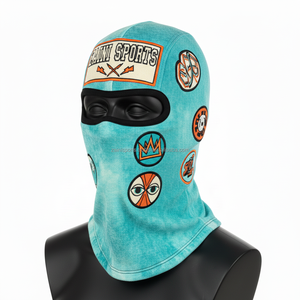 Balaclava d'hiver pour femme en tissu acrylique extensible, ornée de strass, noire, intégrale, avec transfert thermique personnalisé - Product Image 4