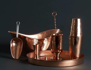 Premium Quality Professional Bartender Hammered Stainless Steel <b>Bar</b> <b>Tool</b> Set with Copper Finish - Product Image 3