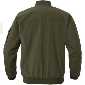 Casual High Street Embroidered Logo Patches Bomber <b>Jacket</b> <b>Men</b> Casual Ribbed Collar <b>Light</b> Windproof <b>waterproof</b> Bomber <b>Jacket</b> - Product Image 2