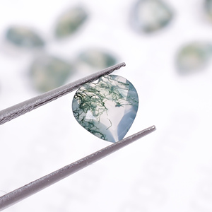 Brilliant Cut <b>Green</b> <b>Moss</b> Agate Heart Natural 7.0x7.0x3.5 mm Calibrated Loose Gemstone for Jewelry Making - Product Image 1