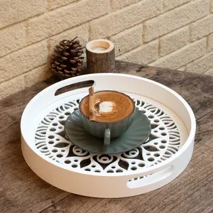 Plateau en métal laqué fait à la main pour les maisons modernes Plateau en métal avec clous Plateau en métal pour bijoux Fabriqué par Zahid Exports en Inde - Product Image 2