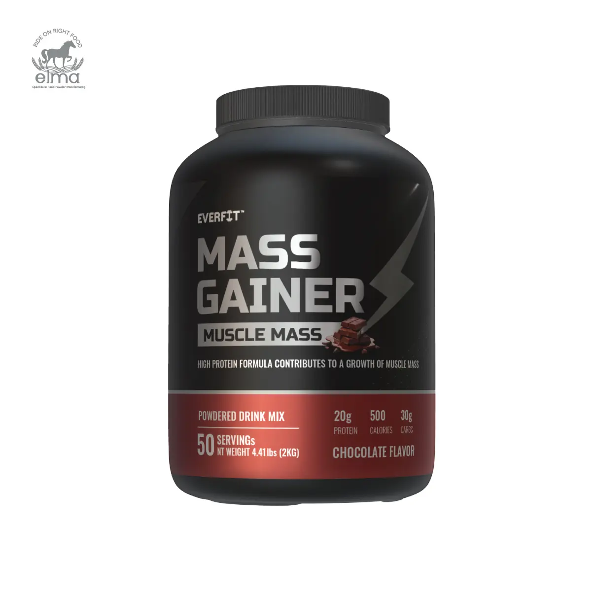 Meilleur prix Supplément sportif Mass Gainer Protéine en poudre Chocolat noir Saveur Shakes pour gain musculaire Convient pour la forme physique quotidienne