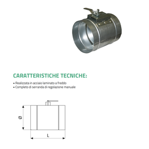 Regulador de Flujo Tecnosystemi para Conductos Circulares, Pieza para Sistemas HVAC y Aires Acondicionados - Product Image 3