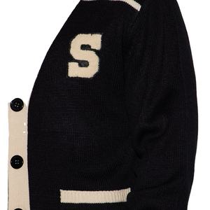 Custom Embroidery <b>Knit</b> Varsity <b>Cardigan</b> Sweater <b>Men</b> Knitwear Long Sleeve Uniform Jacquard V-Neck Knitted <b>Cardigan</b> Sweater <b>Men</b> - Product Image 5