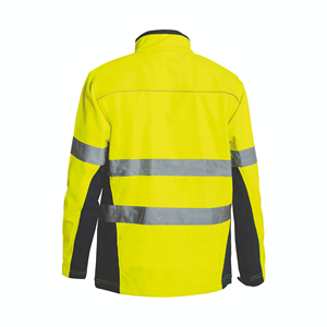 High Visibility Anti-Static Safety <b>Jacket</b> Reflective Workwear Yellow Long Sleeve Zip-Up <b>Softshell</b> Waterproof Breathable - Product Image 2