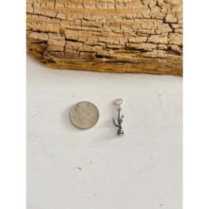 Breloques en argent sterling faites à la main Navajo en forme de saguaro, composants et accessoires de bijouterie - Product Image 1