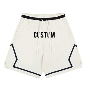 Ropa de calle Vintage personalizada, pantalones cortos de chándal de algodón de rizo francés para hombres, pantalones cortos de baloncesto en blanco, envío UnisexDDP - Product Image 1