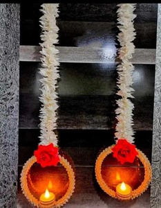 Guirlande de jasmin doux avec bracelet Gota bougie chauffe-plat Diwali Bihu décor Mandapam Temple décor Grihapravesh décor - Product Image 2