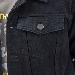 Offre Spéciale hommes jean veste dos couleur à manches longues panneau sans rouille bouton pression fermeture Streetwear jean manteau pour printemps été - Product Image 5