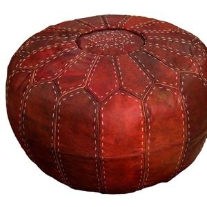 MOROCCAN <b>POUF</b> Leather <b>Pouf</b> Ottoman Moroccan Floor Pillow Cushion, Morocco - Product Image 1