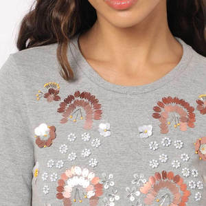 Sudaderas informales de Invierno para mujer Logotipo impreso Lavado ácido frontal Tela de rizo de poliéster/algodón de alta calidad - Product Image 3