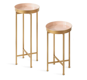 เฟอร์นิเจอร์ตกแต่งบ้านเคลือบด้วยผงสีดำโต๊ะปลายโลหะสไตล์โมเดิร์นเฟอร์นิเจอร์ห้องนั่งเล่นด้านบนโค้งมน - Product Image 3