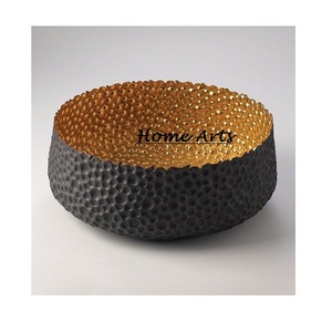 Bol à chocolats en métal martelé de couleur or de qualité supérieure bol à chocolat de bonbons de forme ronde en Inde - Product Image 6