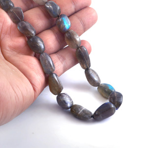 Perles de labradorite naturelle lisses, taille 9x10mm à 14x19mm, perles de pierre précieuse labradorite, brin de 16 pouces, fabrication de bijoux, lot en gros - Product Image 2