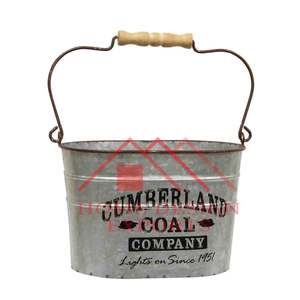 Cubo de metal galvanizado Cubo de almacenamiento Diseño vintage Venta caliente Hogar Hotel Uso Cubo de metal con mango de cuerda de yute - Product Image 3