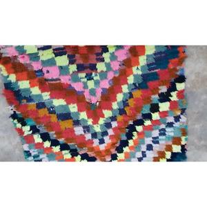 Tapis Boucherouite marocain authentique fait main, style bohème chic, coloré, vintage, artisanat Atlas, décoration. - Product Image 1