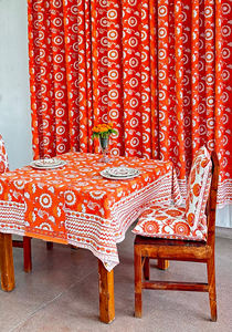 Indian Block Print Floral Design Cotton <b>Tablecloth</b> Machine Washable Wedding <b>Party</b> Decorative Home Table Runner - Product Image 2