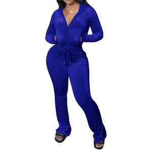 <b>Women</b> <b>Velour</b> <b>Tracksuit</b> Hoodie and Flare Pants Set Soft Casual 2 Piece Trousers Lounge Streetwear Activewear <b>Women's</b> Set - Product Image 3
