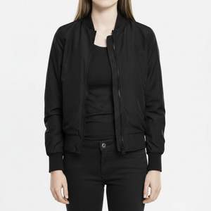 Chaqueta Bomber Clásica Negra para Mujer, con Cierre, Estilo Casual, Urbana, con Logotipo Personalizado, Resistente al Viento, Transpirable, Térmica, 100% Cálida - Product Image 3