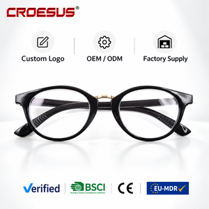 Montature per Occhiali Vintage Rotonde in Acetato Nero, Produzione Professionale, Occhiali da Lettura Eleganti per Donna con Logo Personalizzato - Product Image 3
