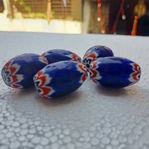 Perles de verre chevron sur mesure de forme ovale-bleu blanc rouge pour les créateurs de bijoux et les magasins de perles Boîte d'emballage pour la décoration - Product Image 5