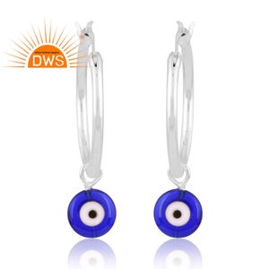 Pendiente colgante de piedras preciosas de resina azul de plata de ley fina de último diseño, joyería personalizada para mujer, regalo para ella - Product Image 3
