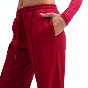 Pantalones de chándal de salón de lana con Cintura elástica de corte holgado proveedor pantalones de chándal de mujer de gran tamaño personalizados - Product Image 5