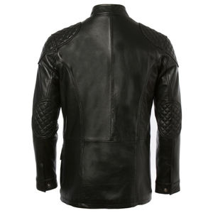 Chaqueta de cuero con botones delanteros para hombre que ofrece cierre tradicional con diseño minimalista y forma moderna Chaqueta para hombre - Product Image 2