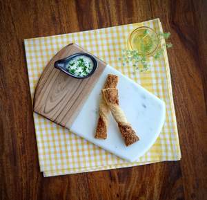 2024 New Arrival Factory Sale Acacia Wood and Marble Serving <b>Tray</b> Custom Pattern Home Trending Mother Pearl Dessert <b>Tray</b> - Product Image 2