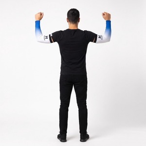 Manches de protection solaire pour cyclisme en polyester et élasthanne, logo personnalisé sublimé, vente en gros OEM - Product Image 2