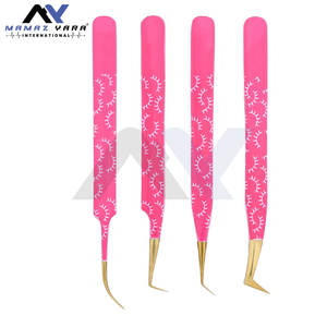 Pinces à cils 3D professionnelles en acier inoxydable pour extensions de cils, clip individuel incurvé et angulaire pour fibres, bande de préhension pour cils - Product Image 5