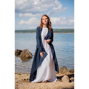 Women's Floor-Length Knitted Maxi Dress Long <b>Open</b> <b>Front</b> <b>Cardigan</b> Boho Beach Outfit Summer Casual Two-Piece Set Natural Waist - Product Image 4