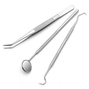 Kit de herramientas dentales profesionales de 3 uds, raspador de acero inoxidable, sonda de espejo, potencia Manual para cuidado bucal, instrumento médico de cirugía - Product Image 1