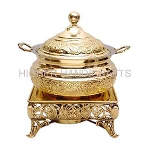 Plato de frotamiento de cobre con soporte de grado alimenticio Buffet Catering plato para servir decoración de bodas y hoteles - Product Image 2