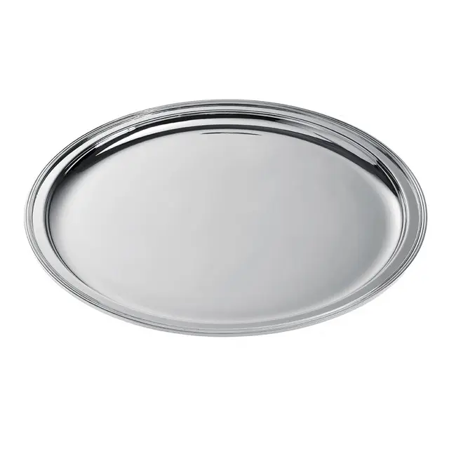 Flat Rounded Serving Trays Hot Designs Manufacturer Quality Bulk Supplies Metal Trays For Home Hotel Wedding Restaurant Decor