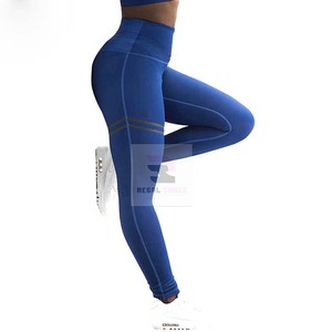 Mallas deportivas tejidas de LICRA y poliéster estirables para mujer con logotipo personalizado y colocación del logotipo en la cintura - Product Image 4