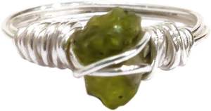 Anillo de Plata de Ley 925 con Peridoto Natural, Piedra de Nacimiento de Agosto, Doble Banda, Joyería Hecha a Mano para Mujer - Product Image 3