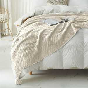 Plaid rectangulaire en polyester tricoté épais, motif brossé, respirant, écologique, résistant aux plis, style moderne, toutes saisons - Product Image 2