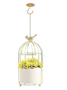 Maceta Colgante Moderna de Metal Rosa para Decoración Elegante de Interiores con Plantas Verdes y Exhibición Vertical de Plantas desde India - Product Image 6