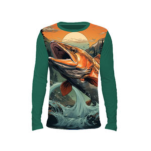 2025 à la mode hommes UPF 50 + séchage rapide été pêche Performance à manches longues chemises évacuation de l'humidité vêtements de pêche personnalisés imprimés - Product Image 1