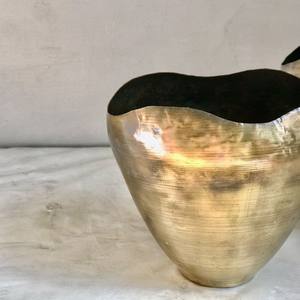 Antique Vintage Metal <b>Tapered</b> <b>Candle</b> Bowl With Cut Design High Quality Metal Handmade Brass Antique <b>Candle</b> Bowl Jar Set of 2 - Product Image 2