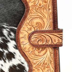 Diario de Cuero Genuino con Cierre, Diseño Floral Tallado a Mano, Detalle de Borla, Estilo Bohemio Personalizable para Mujer - Product Image 3