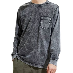 Camiseta de Manga Larga con Cuello Redondo, 100% Algodón Orgánico, Gruesa, Elástica, Transpirable, Antiarrugas, Estilo Urbano, Talla Grande para Hombre - Product Image 1