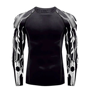 Camiseta de gimnasio de compresión de alta calidad para hombre, camiseta atlética de manga corta ajustada, entrenamiento deportivo, Top de Fitness de secado rápido - Product Image 1