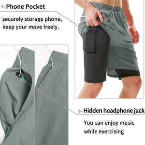 Pantalones cortos personalizados de compresión para hombre, pantalones cortos para correr, gimnasio, playa, informales, transpirables, de secado rápido, con bolsillo lateral - Product Image 5