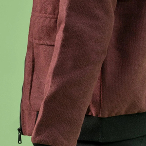 Wholesale 100% Woolen Full Sleeve Maroon <b>Jacket</b> Customizable with Embroidered Winter Design Stand Button Collar Logo on Front - Product Image 6