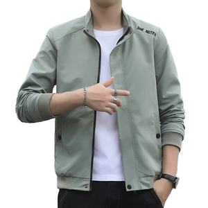 High Street Style hommes veste à la mode décontracté Slim Fit toile col montant à manches longues fermeture éclair tissu résistant de haute qualité - Product Image 1