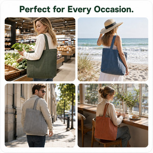 Private Label Canvas Carryall <b>Bags</b> Custom Printed Reusable Market Totes with Size Color and <b>Craft</b> Options - Product Image 3
